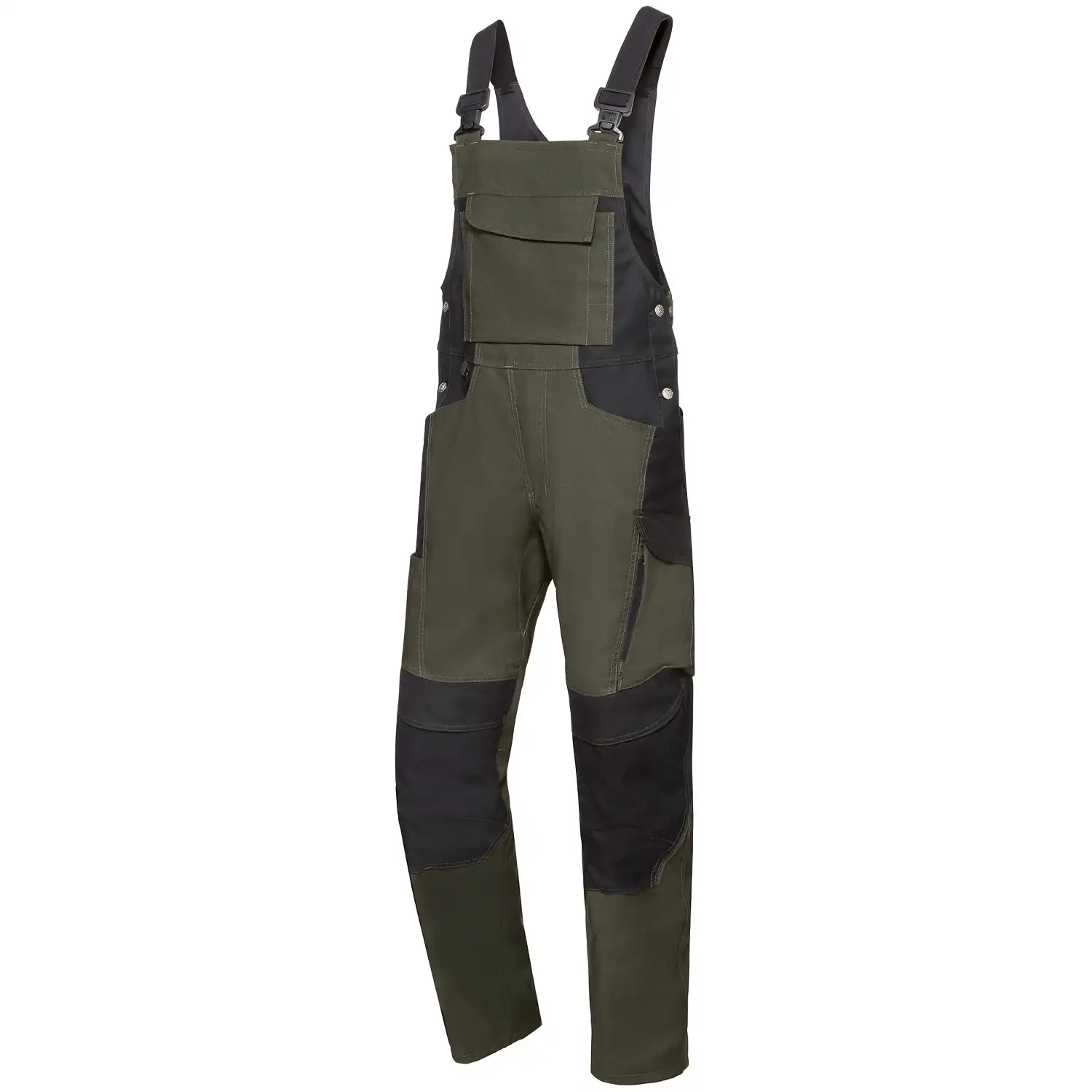 Latzhose "1821-565" Bplus Green in oliv/schwarz, 44/46 - Thumbnail 1