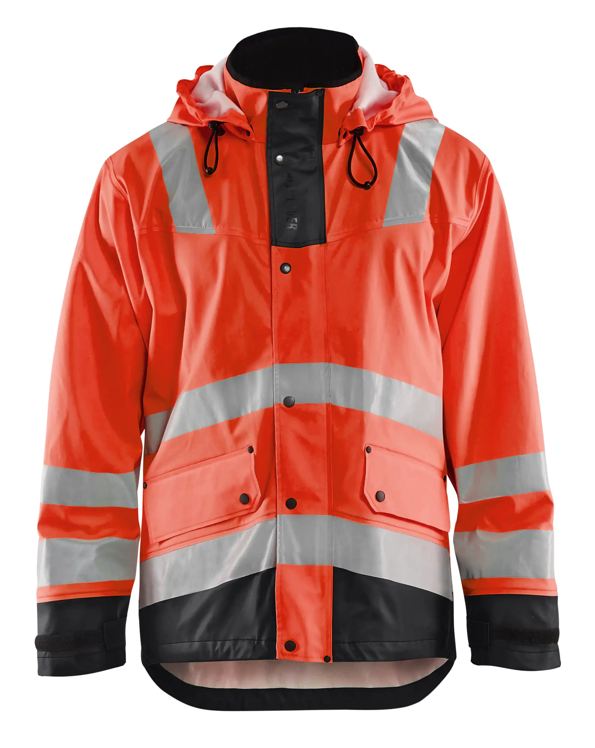 Warnschutz-Regenjacke "4302" Level 2 in rot/schwarz, M - Bild 1