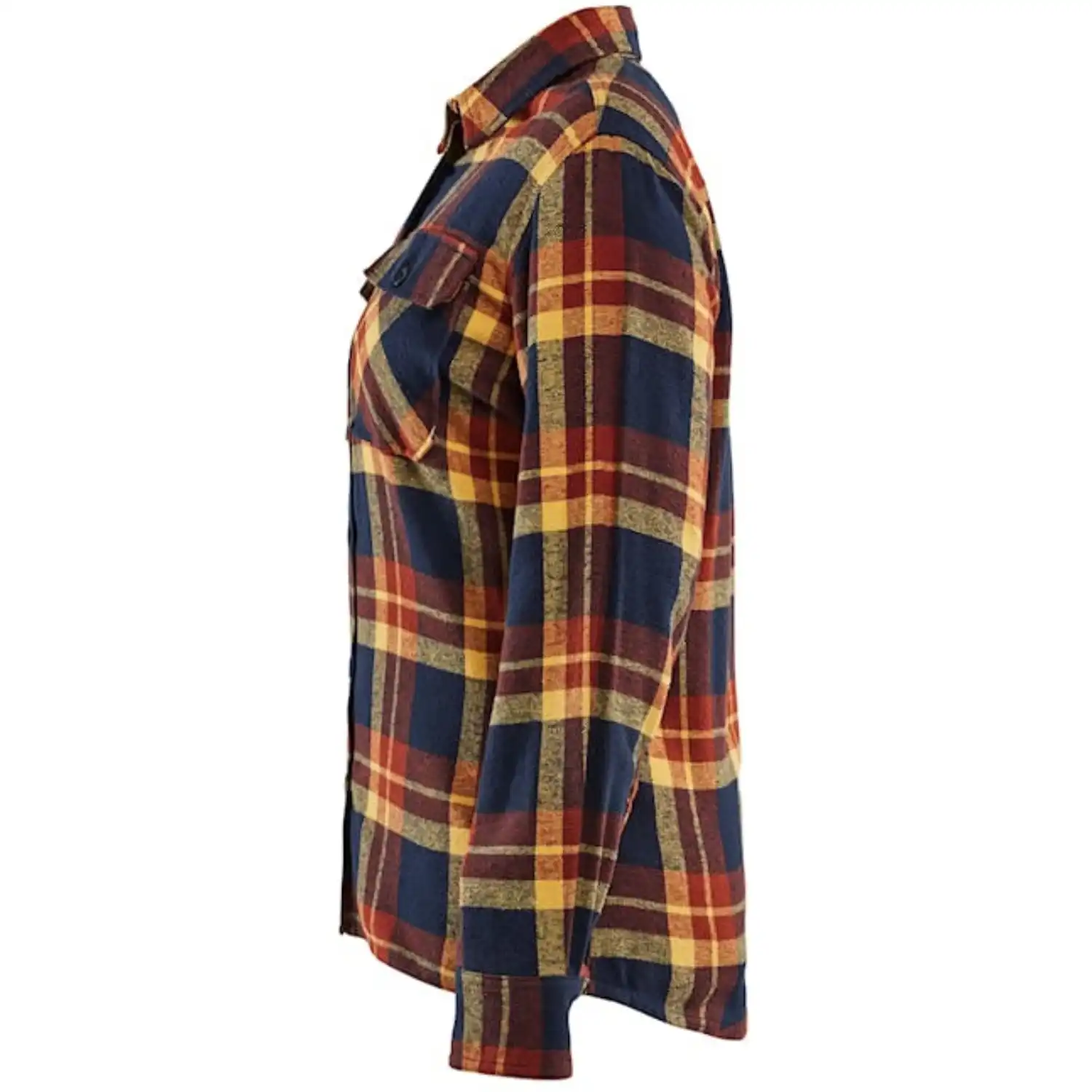Damen Flanellhemd "STRIKER" in rostrot/dunkelblau, M - Thumbnail 2
