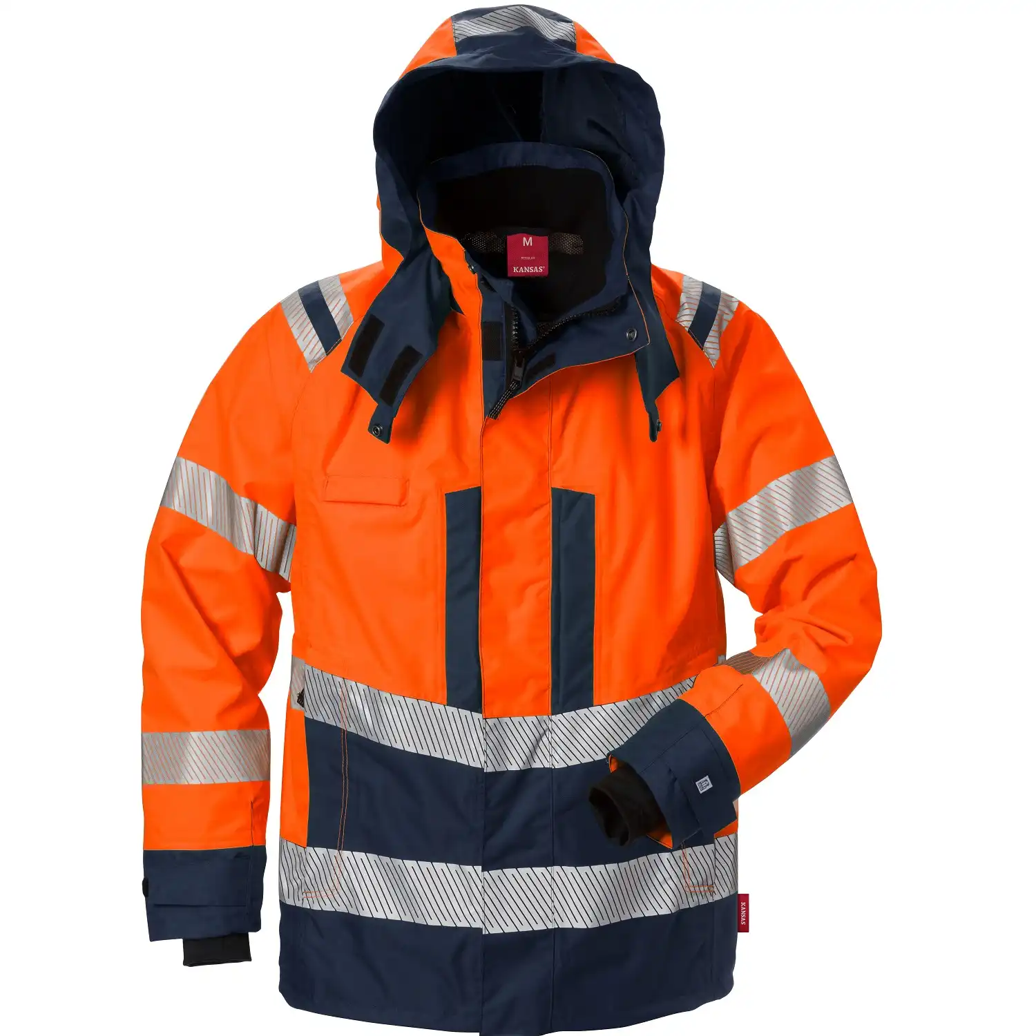 Warnschutz Regenjacke "4515 GTT" in orange/marine, XS - Thumbnail 1