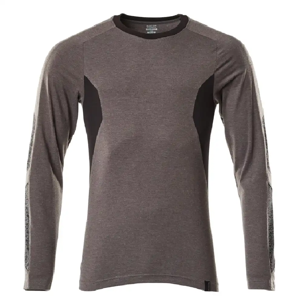 Langarmshirt "ACCELERATE" in dunkelanthrazit/schwarz, L - Bild 1