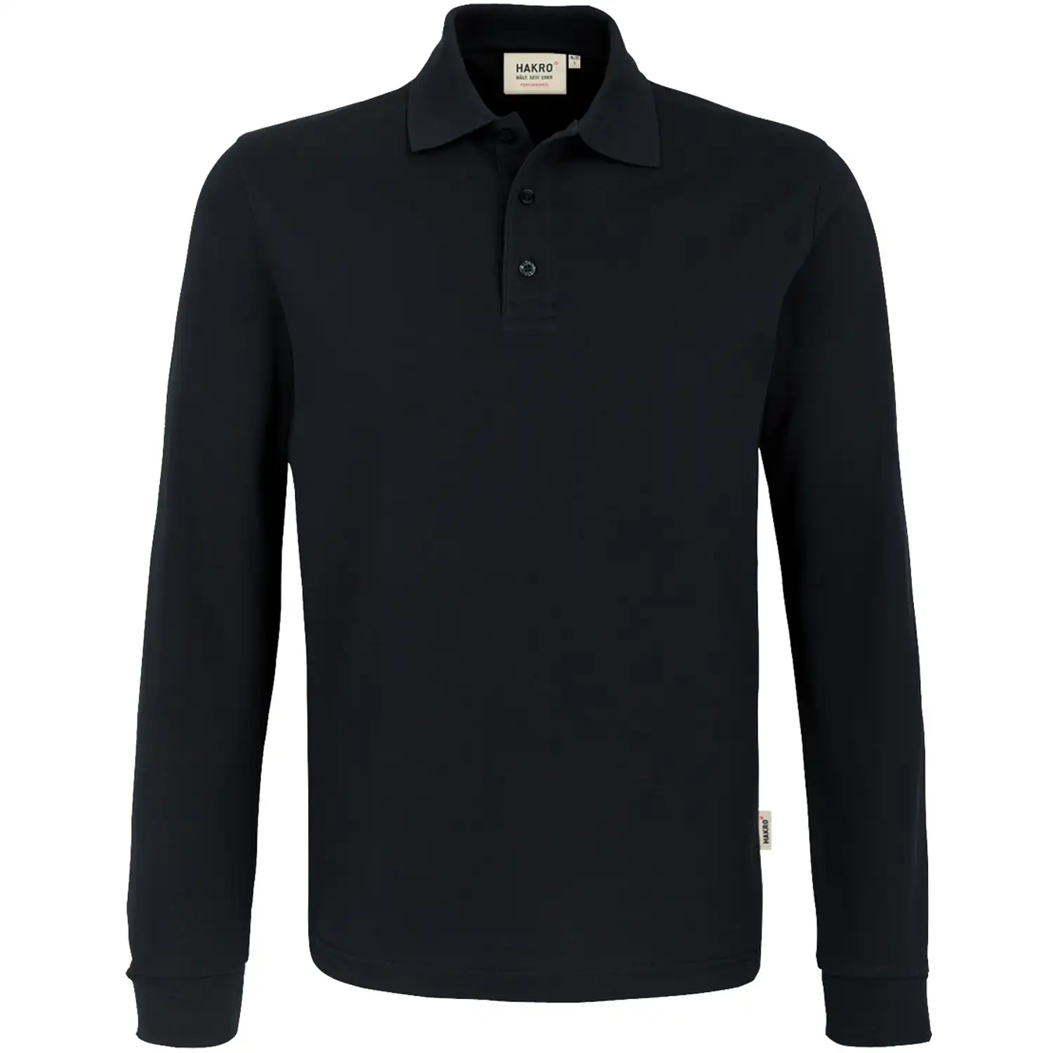 Longsleeve-Poloshirt "PERFORMANCE" 815 in schwarz, L - Bild 1