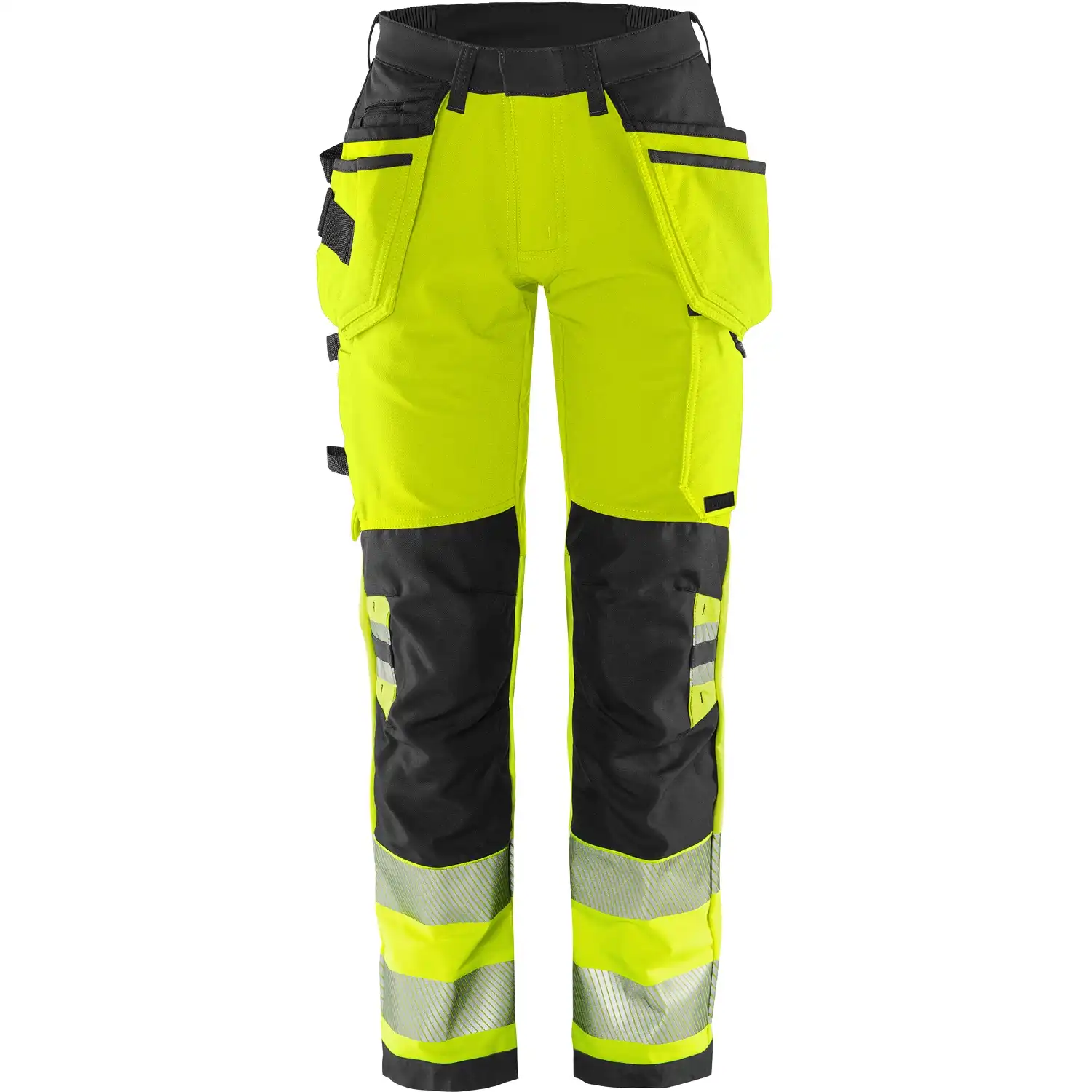 Damen Warnschutz Stretch Handwerkerhose Kl. 2 "2664 GSTP" Green Stiby in gelb/schwarz, R34 - Thumbnail 1