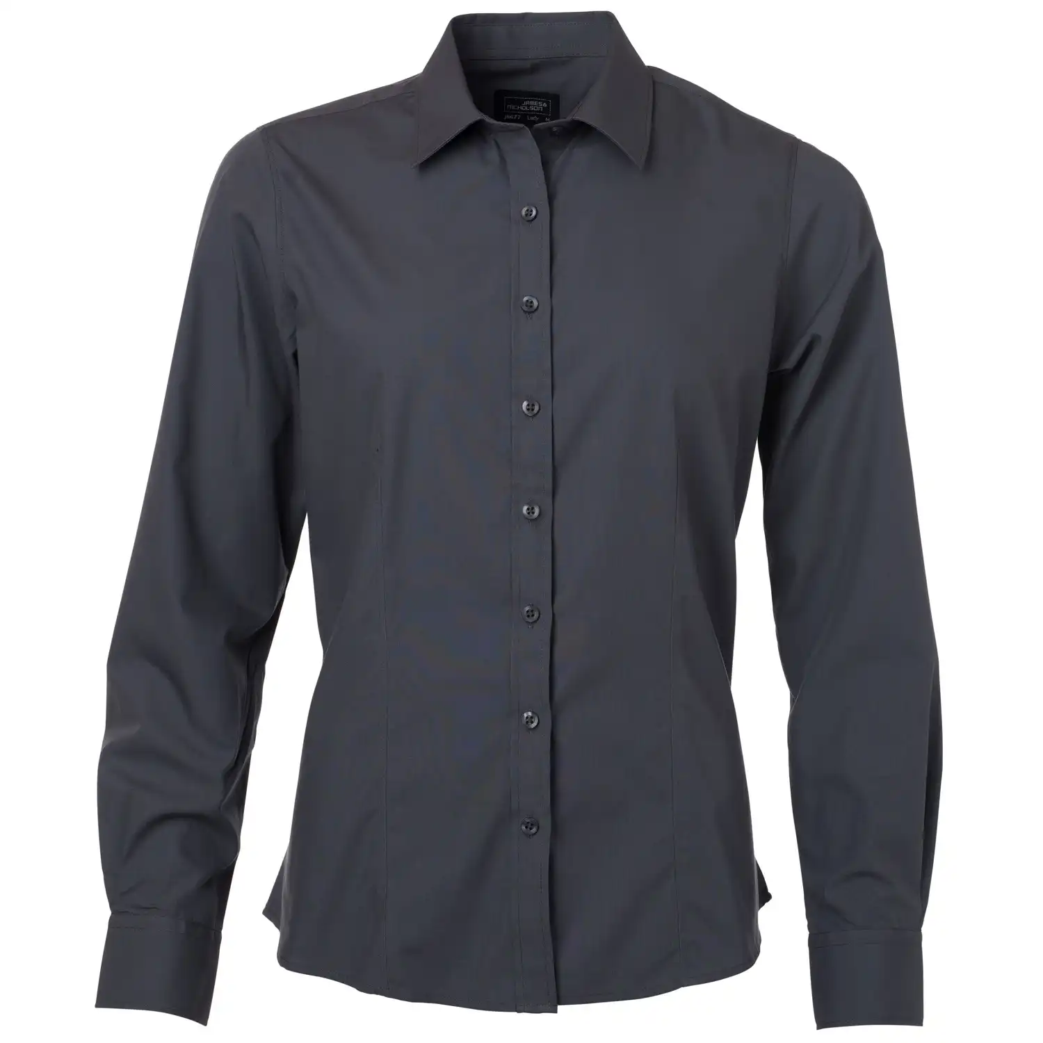 Damen Langarm Bluse "JN677" in carbon, M - Thumbnail 1