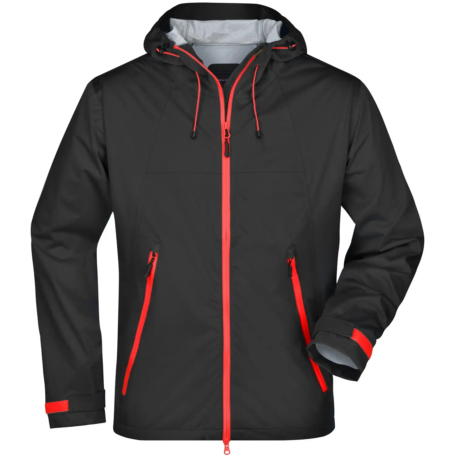 Ultralight Regenjacke "JN1098" in black/red, 3XL - Bild 1