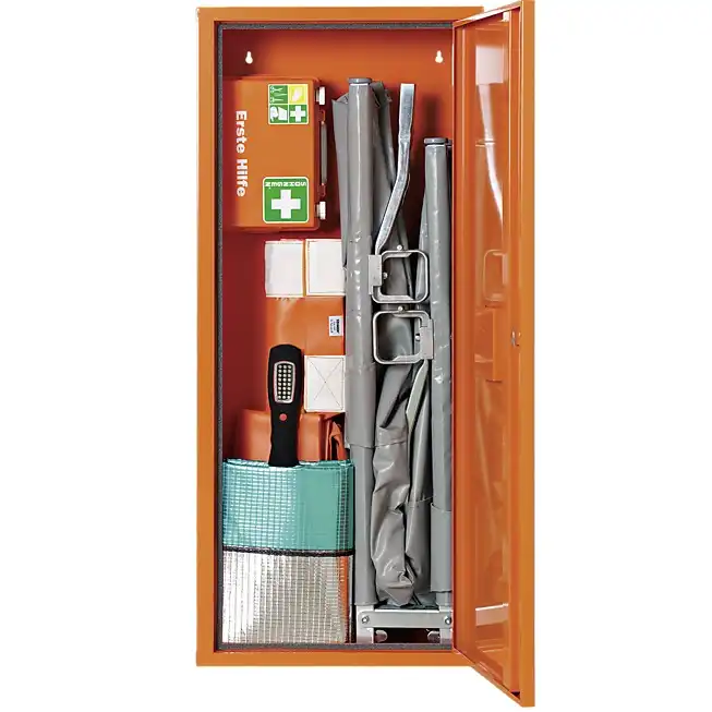 Anbausafe Erste-Hilfe-Trage, gefüllt, orange - Thumbnail 2