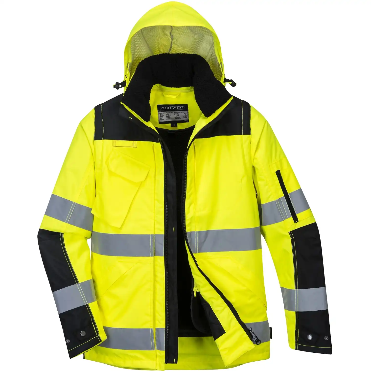 Warnschutz Winterjacke 3in1 "C469" Pro in gelb/schwarz, XXL - Thumbnail 1