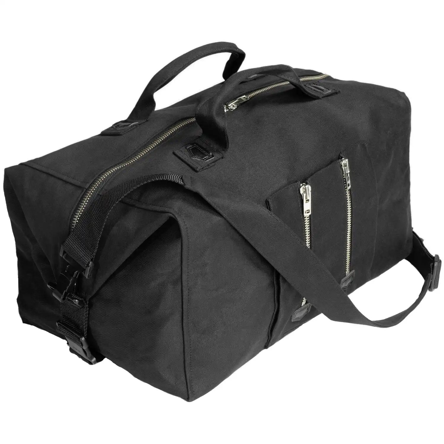 Reisetasche "HERMANN" Zwirn-Doppel-Pilot schwarz - Thumbnail 1