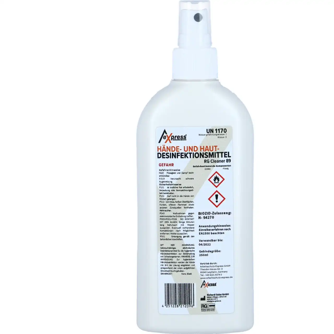 Haut- & Händedesinfektion "BASIC" | 250ml-Sprühflasche - Bild 1