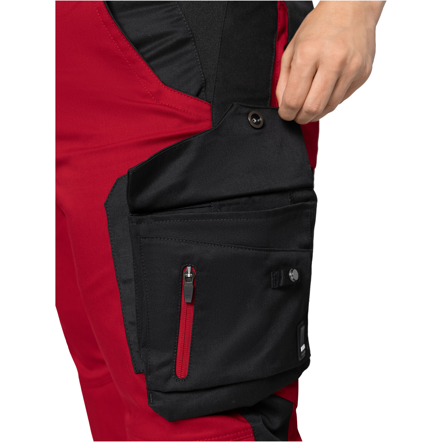 Damen Arbeitshose "ANNETTE" in rot/schwarz, 44 - Thumbnail 6