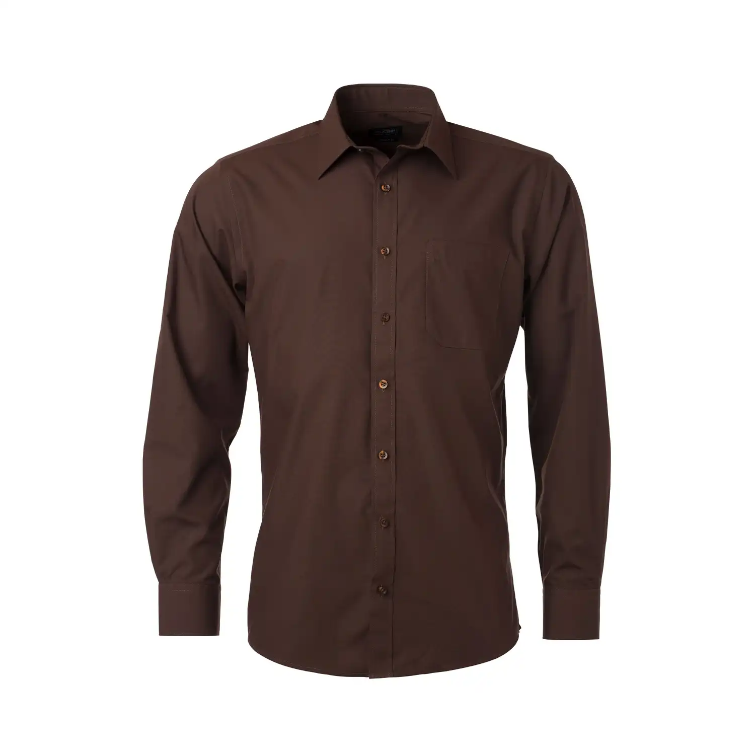 Langarm Hemd "JN678" in brown, L - Bild 1