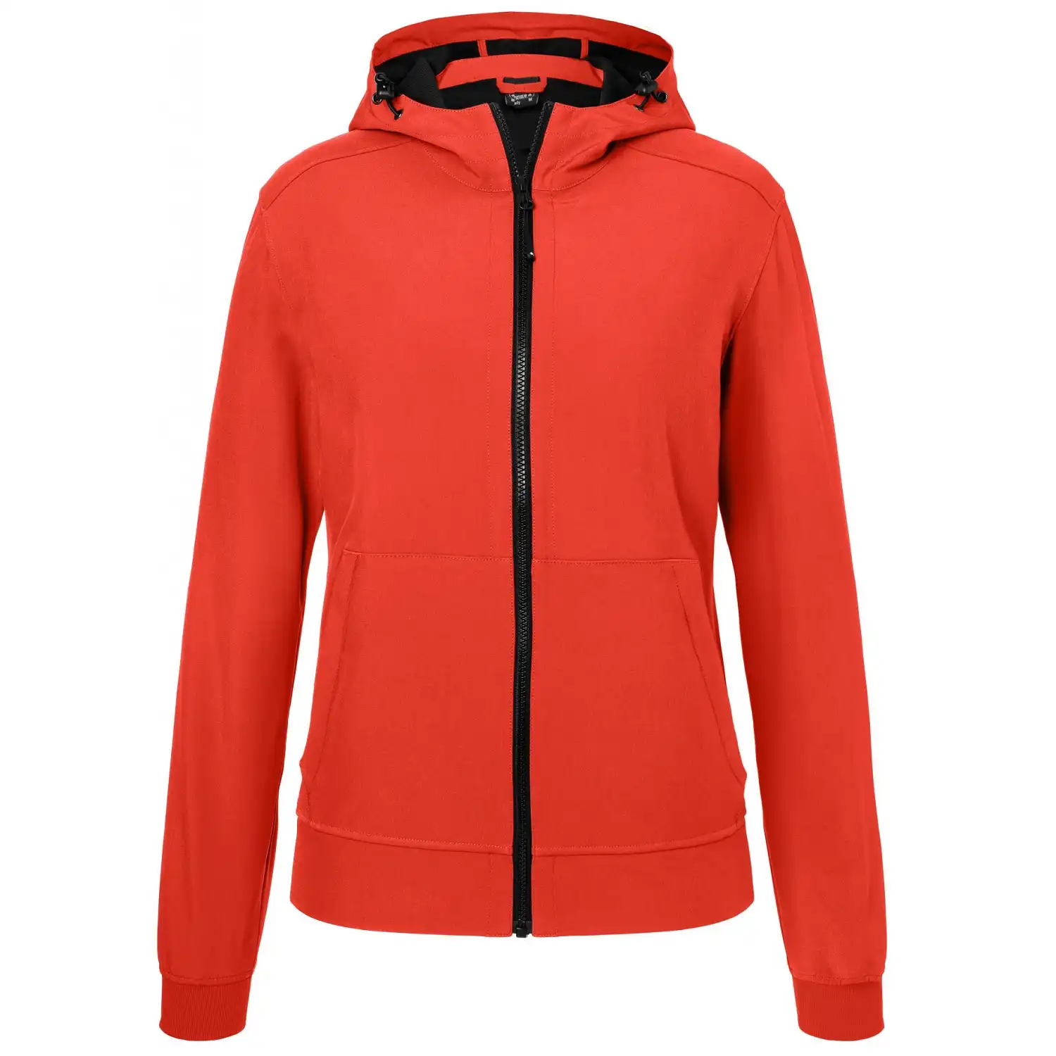 Damen Softshell Kapuzenjacke "JN1145" in flame/black, XL - Thumbnail 1