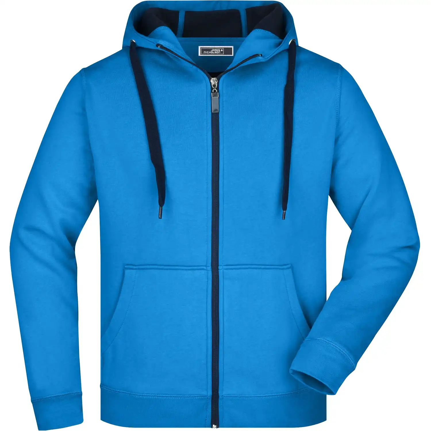 Kapuzen-Sweatjacke Doubleface "JN355" in azur, XL - Bild 1