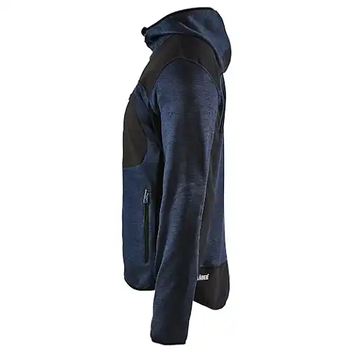 Strickjacke "4930" mit Softshell in Dunkelmarine/Schwarz, M - Thumbnail 3