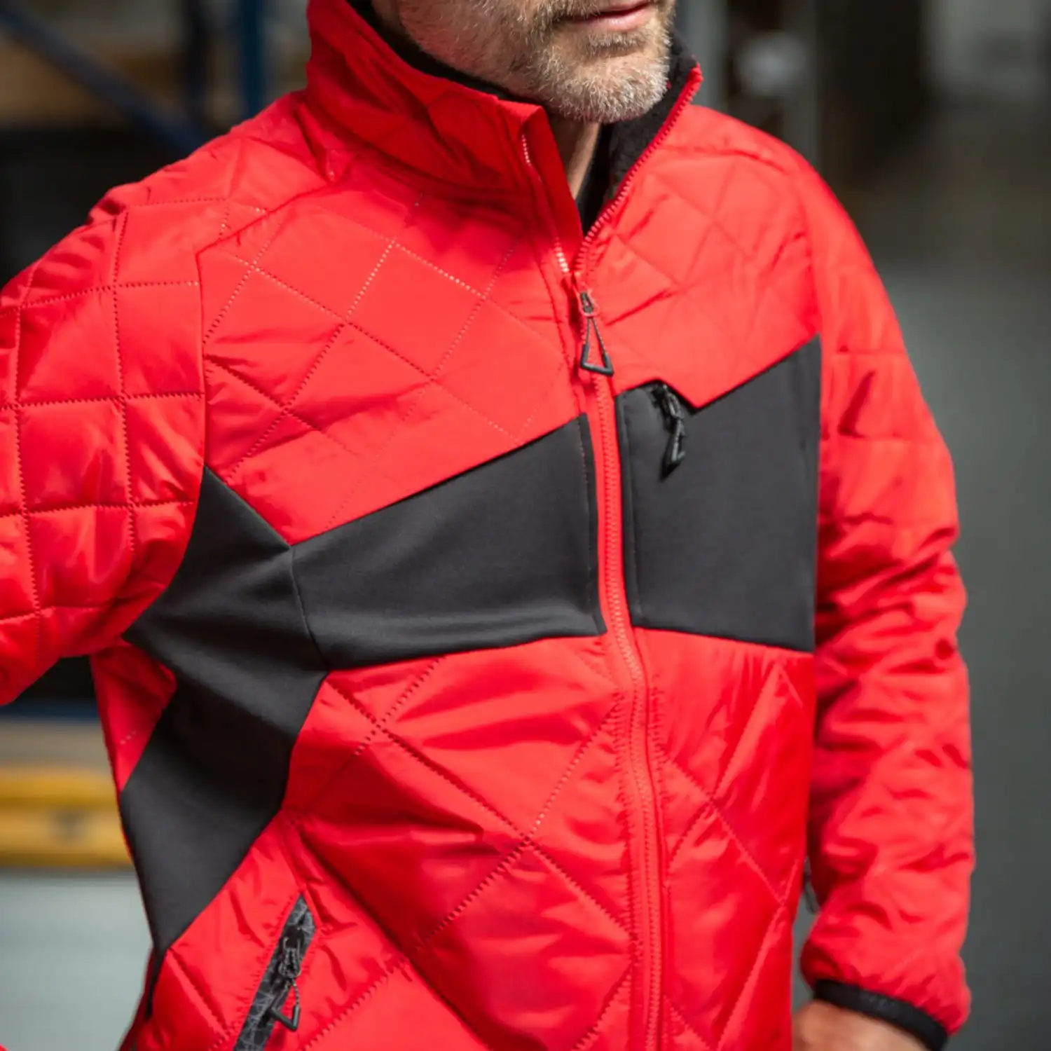 Steppjacke mit CLIMASCOT® "ACCELERATE" in verkehrsrot/schwarz, L - Thumbnail 5