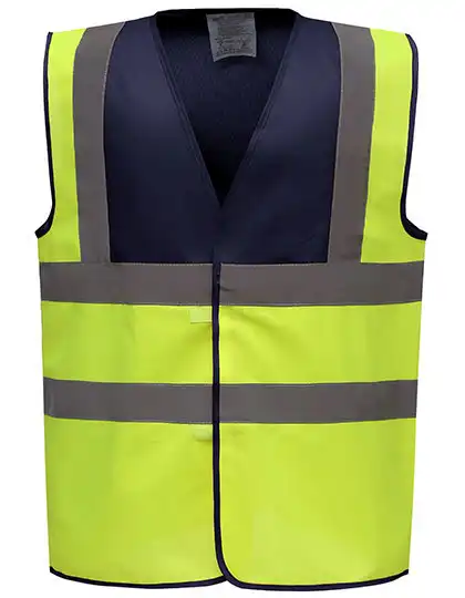 Warnschutz-Weste High-Vis 2-Bands "YK100" in gelb/marine, L - Bild 1