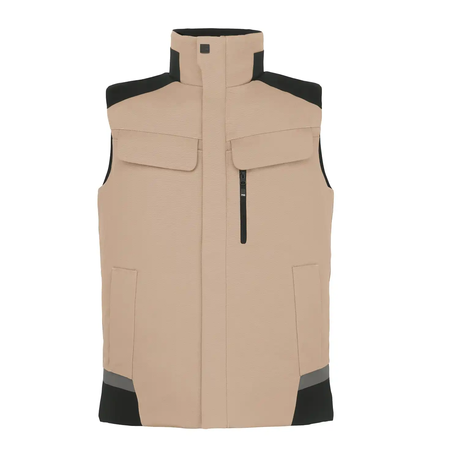 Softshell Arbeitsweste "HAUKE" in beige/schwarz, XXL - Thumbnail 1