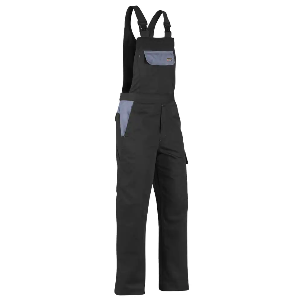 Latzhose Industrie "2665" 100% Baumwolle in schwarz/grau, C52 - Thumbnail 1