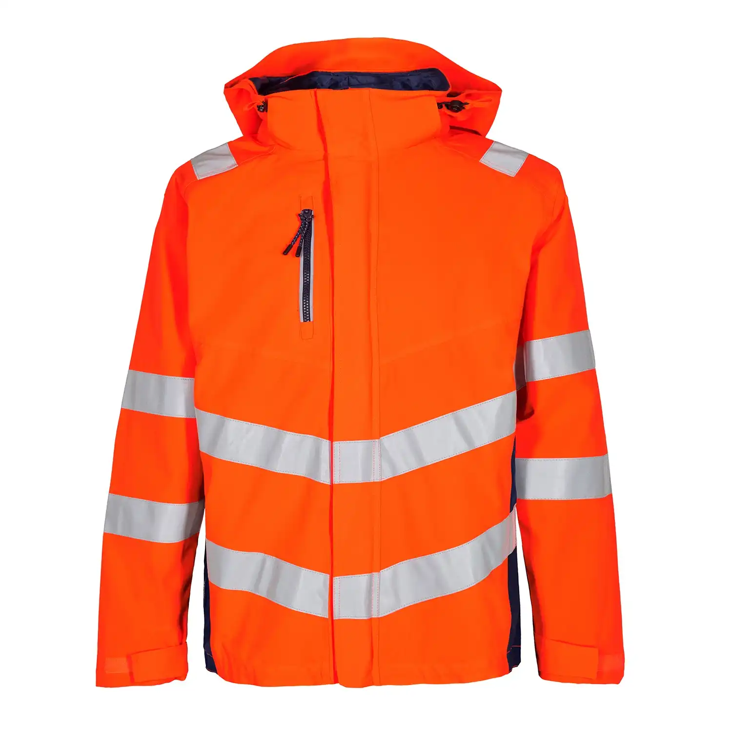 Warnschutz Hardshell Regenjacke "1146-930" Safety Kl. 3 in orange/marine, L - Thumbnail 1