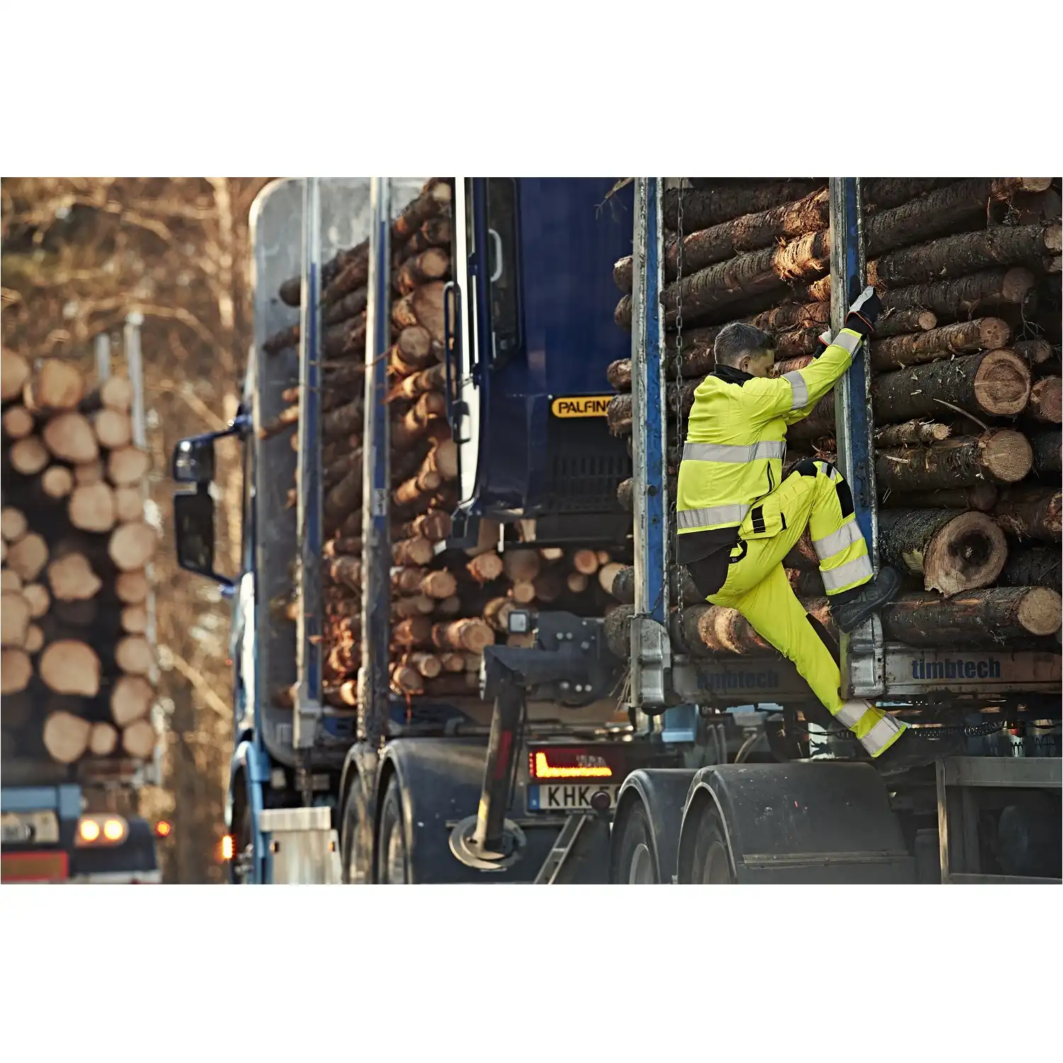 Warnschutz Handwerkerhose Kl. 2 "2641 GPLU" Green Trofta in orange/marine, C52 - Thumbnail 3