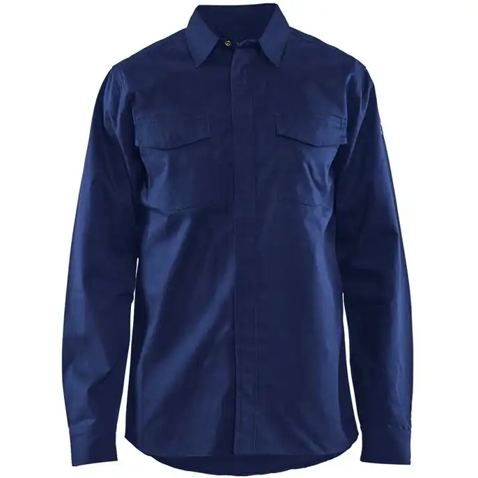 Flammschutz Arbeitshemd "3226" in marine, M - Thumbnail 1
