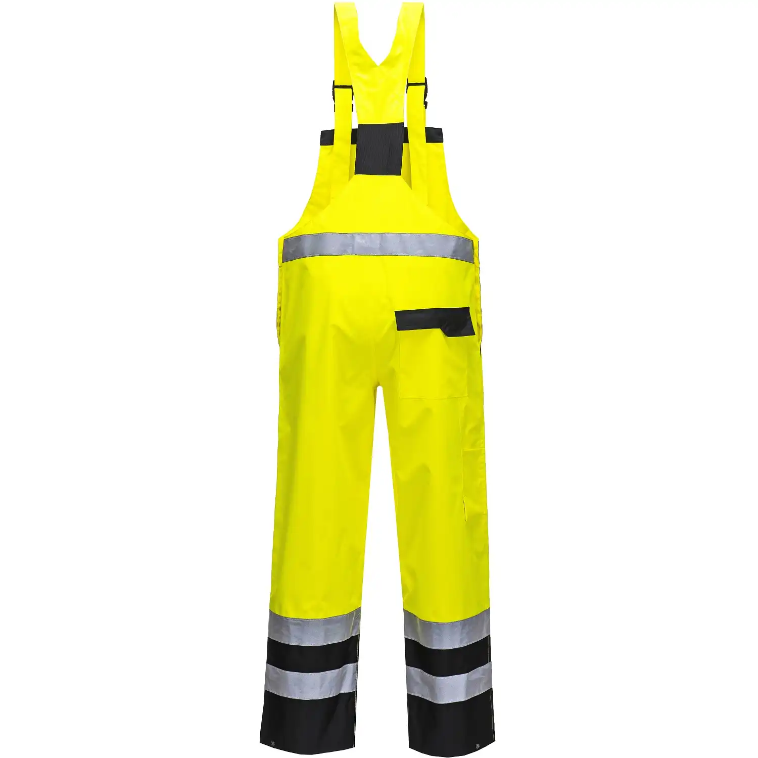 Warnschutz PU-Regen-Latzhose "S488" Kontrast in gelb/schwarz, 5XL - Thumbnail 2
