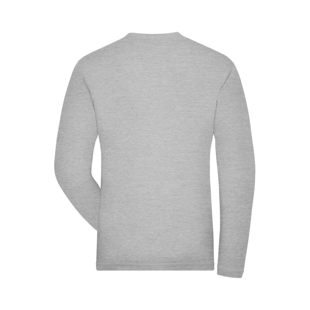 Bio Stretch Langarmshirt "JN1804" UV-Schutz in grey-heather, XL - Thumbnail 2