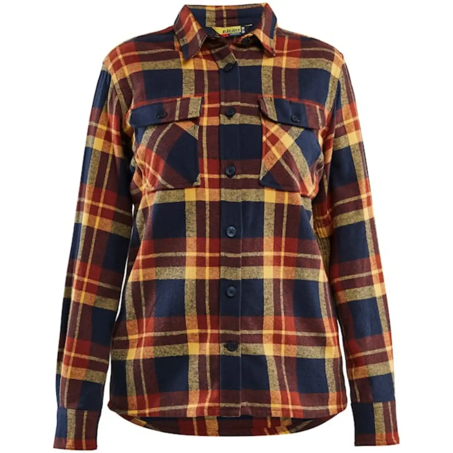 Damen Flanellhemd "STRIKER" in XS, rostrot/dunkelblau - Thumbnail 1