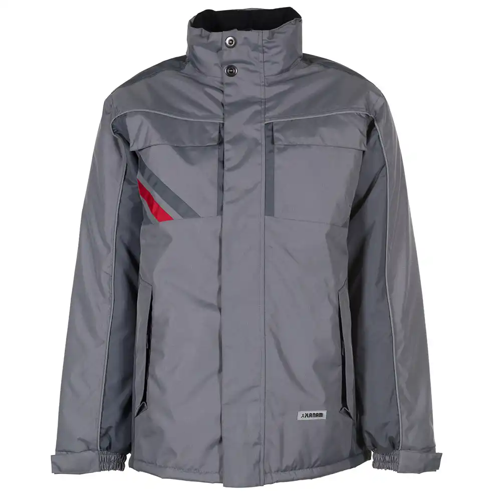 Winterjacke "HIGHLINE" in zink/schiefer/rot, 4XL - Thumbnail 1