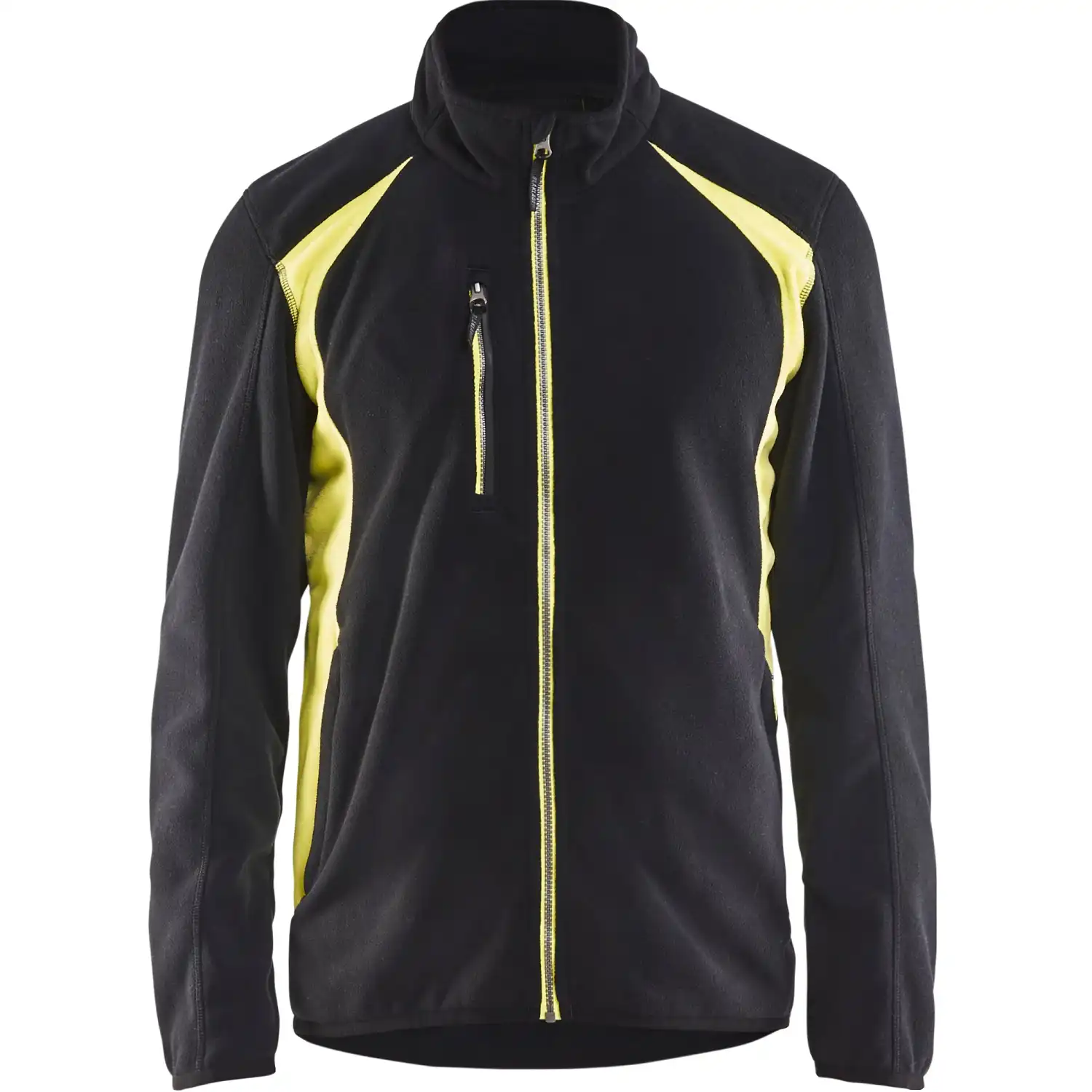 Fleecejacke "4730" in schwarz/gelb, 4XL - Thumbnail 1