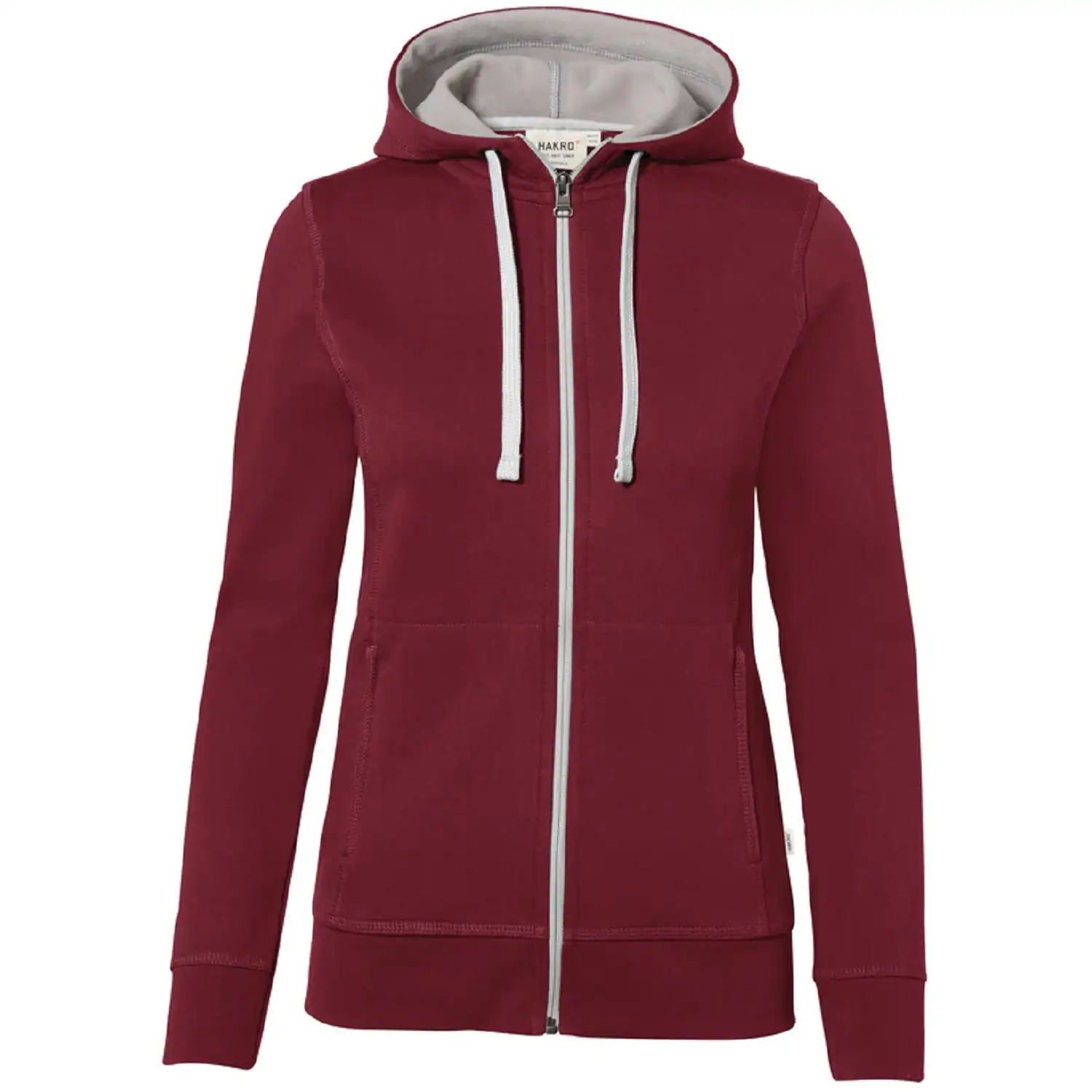 Damen-Kapuzen-Jacke Bonded 255 in weinrot/silber, M - Bild 1