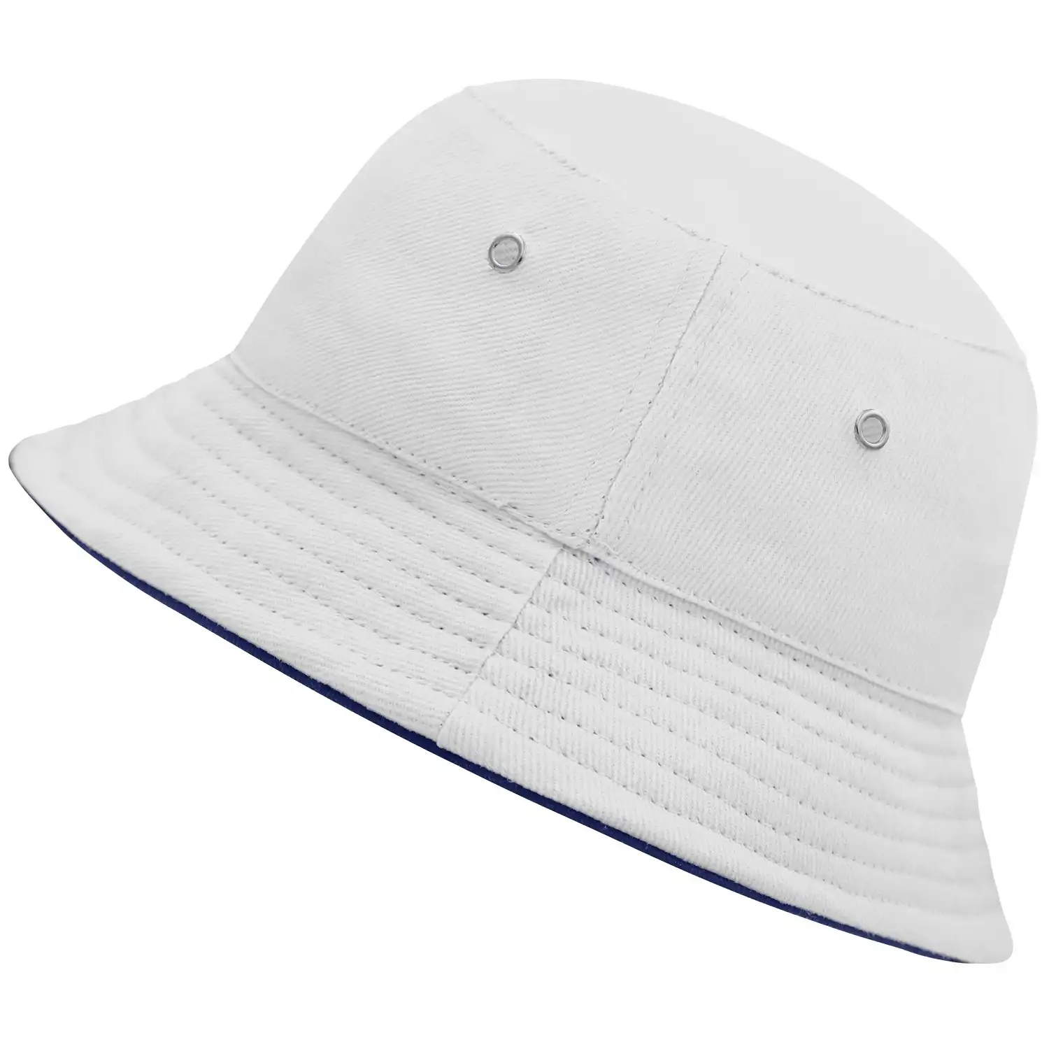 Kinder Fischerhut "MB013" Fisherman Piping Hat in white/navy - Thumbnail 1