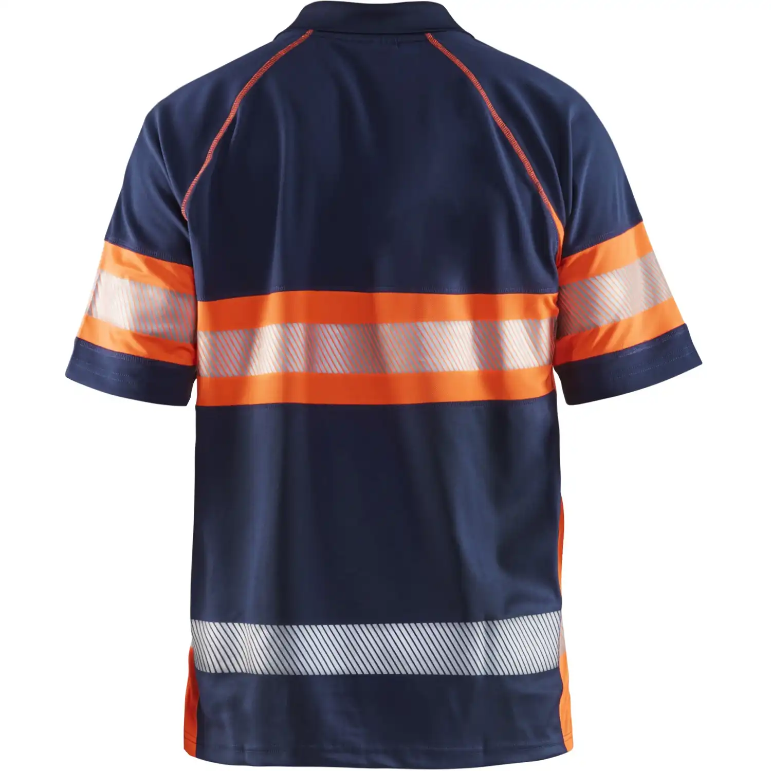 Warnschutz Polo-Shirt mit UV-Schutz "3338" in marine/orange, 3XL - Thumbnail 2