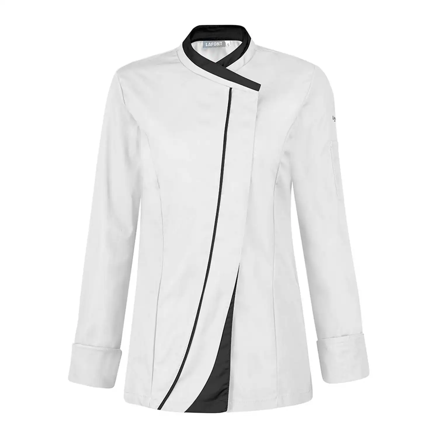 Damen Kochjacke "SAFFRON" in weiß/schwarz, L - Thumbnail 1