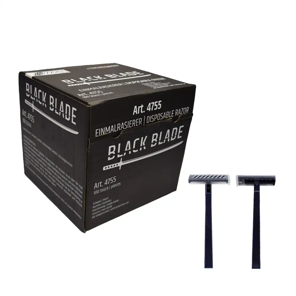 Einwegl-Rasierer schwarz | 100 Stk. pro Box - Thumbnail 1