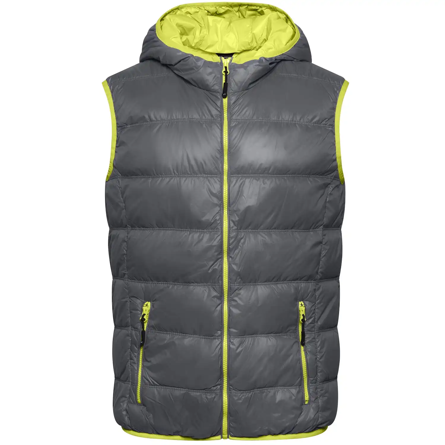 Ultraleichte Daunenweste "JN1062" in carbon/acid-yellow, XXL - Thumbnail 1