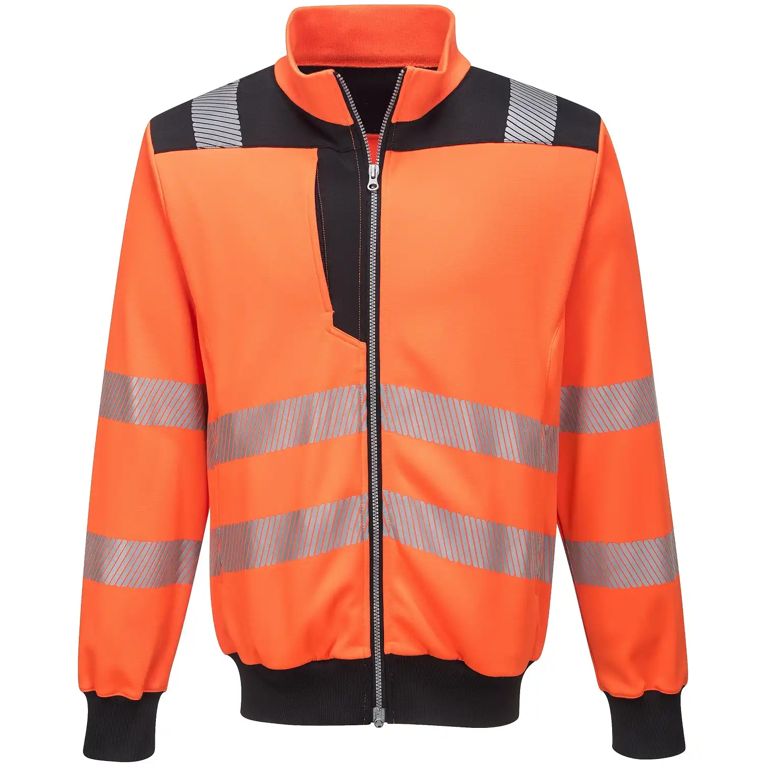 Warnschutz Sweatjacke "PW370" PW3 in orange/schwarz, S - Thumbnail 1