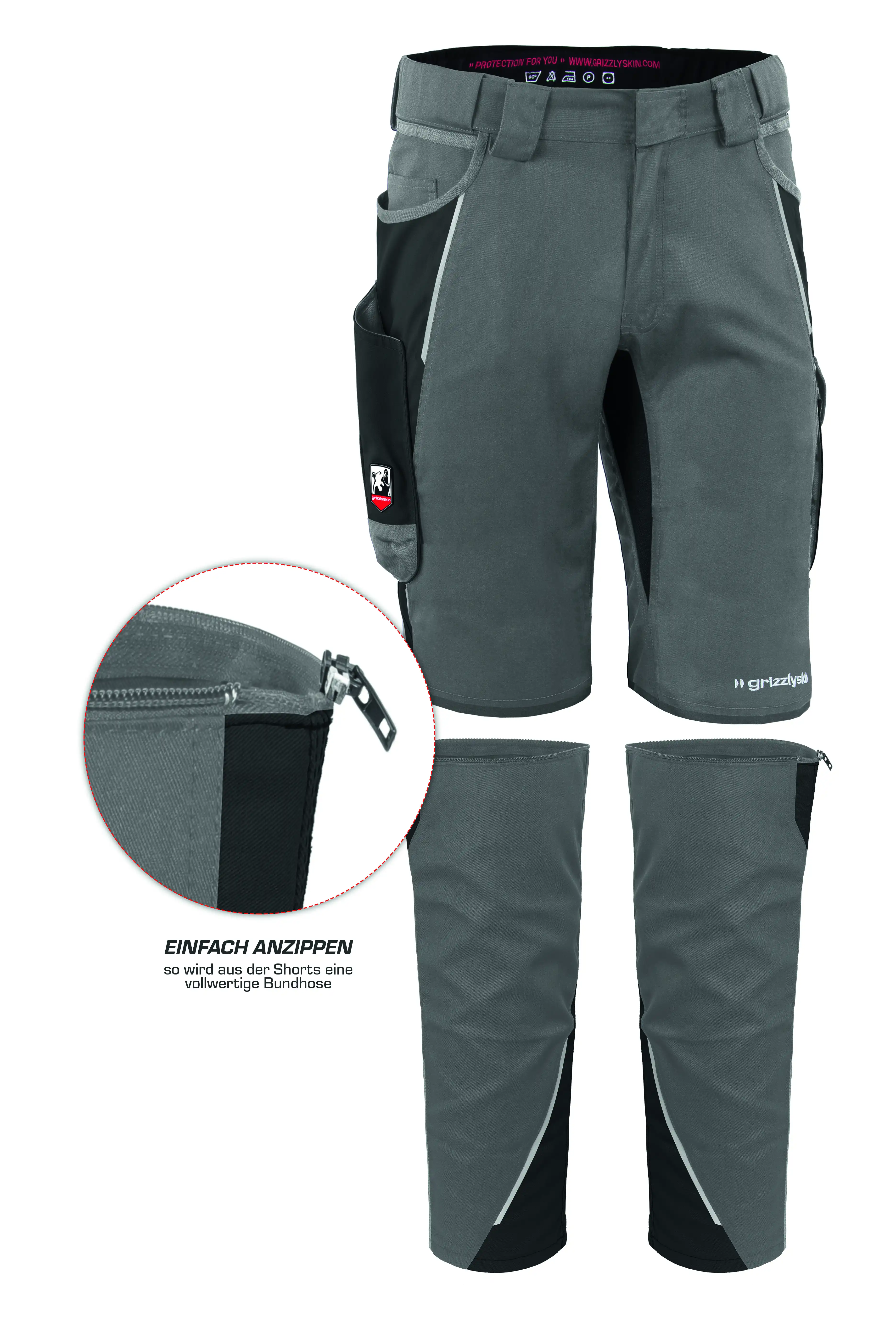 Beinlinge für Shorts "IRON" in grau/schwarz, N1 (42-44) - Thumbnail 2
