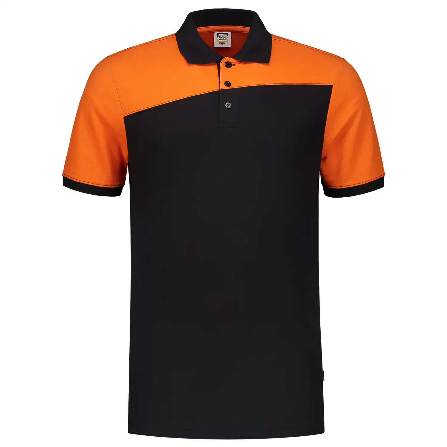 Polo-Shirt Bicolor "202006" Workwear in black/orange, XXL - Thumbnail 1