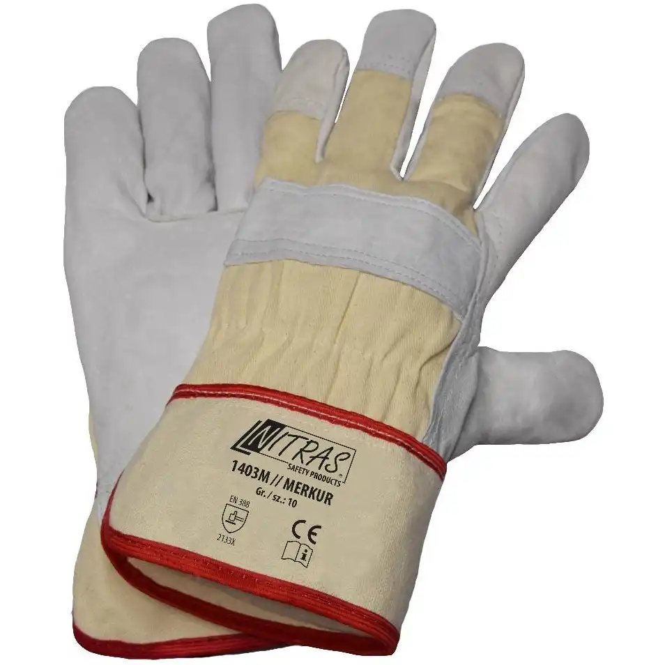 Rindvollleder-Arbeitshandschuhe "MERKUR" Größe 10 - Bild 1