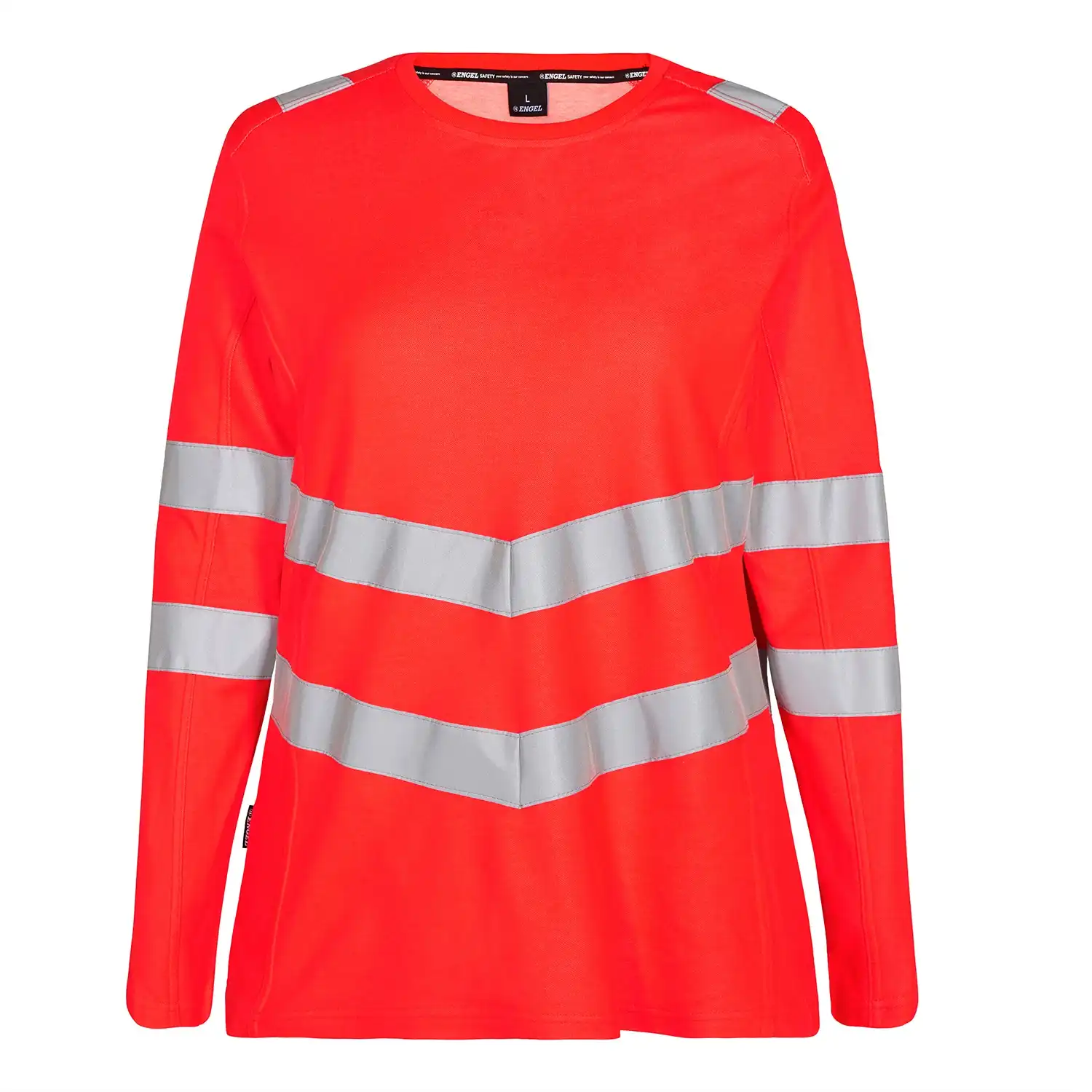 Damen Warnschutz Langarmshirt "9543-182" Safety Kl. 2 in Rot, L - Thumbnail 1