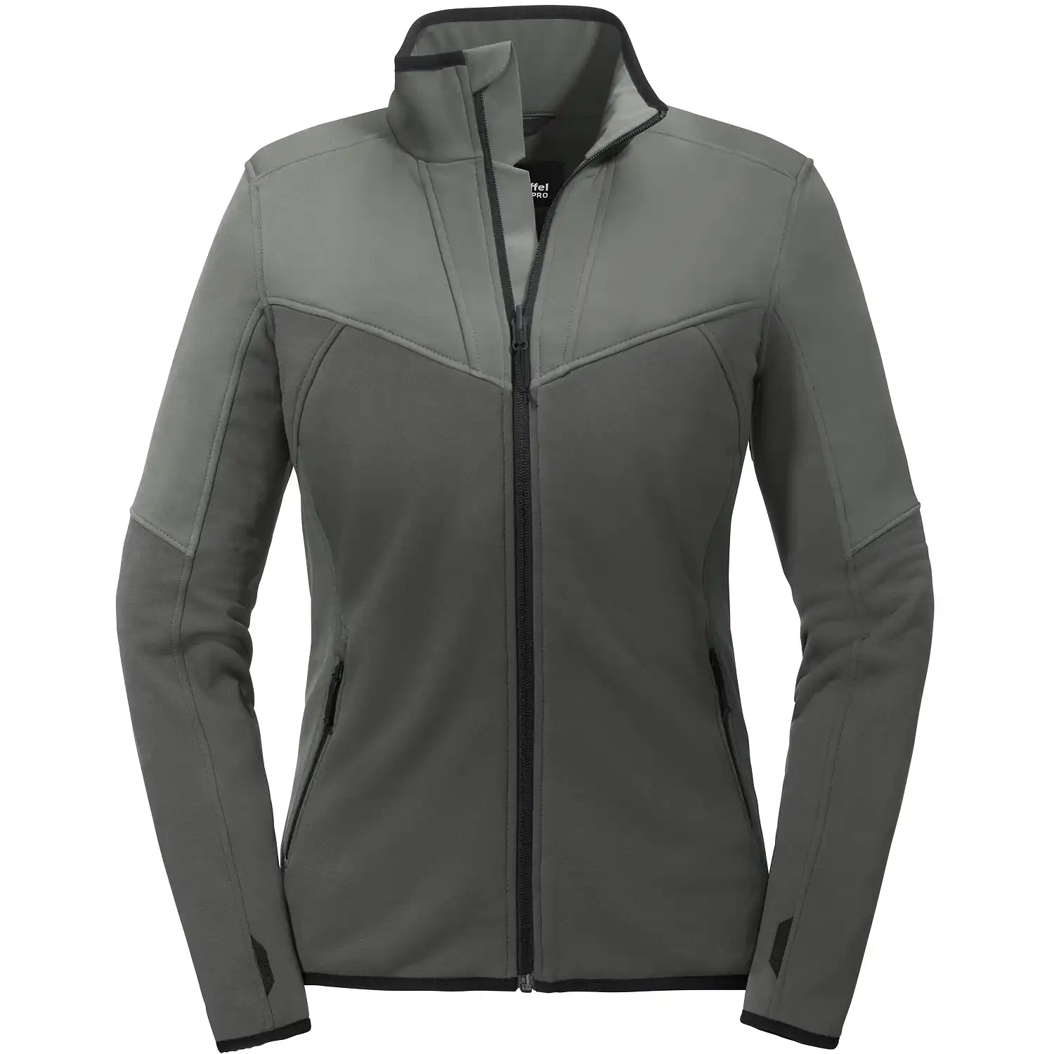 Damen Stretch Fleecejacke "EINHEIZER" Zipin in grau, L - Bild 1