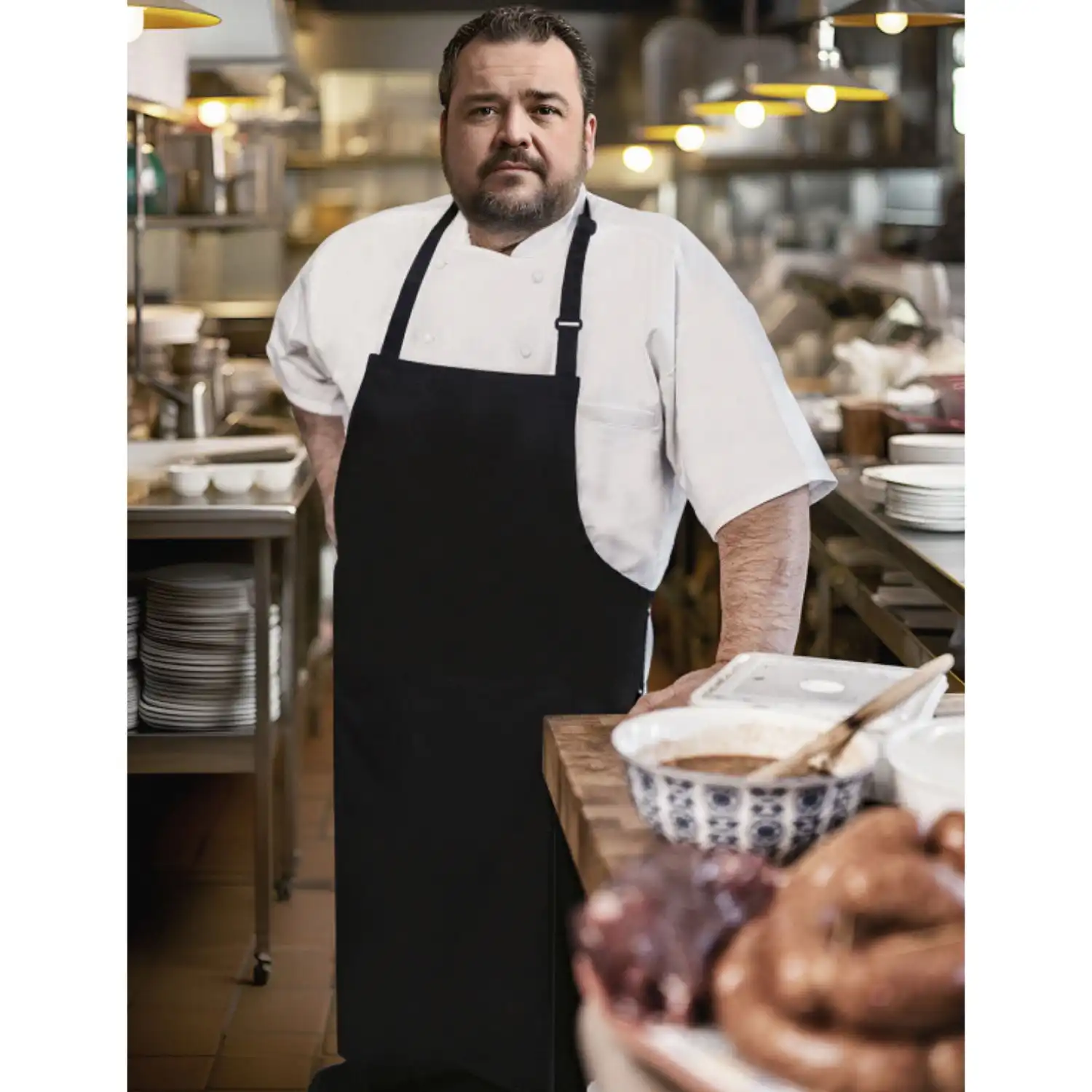 Übergrößen Latzschürze "BLS 9" in schwarz - Thumbnail 4