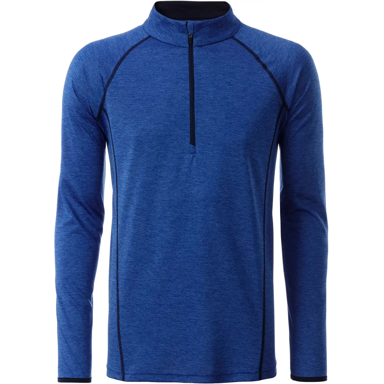Funktionsshirt Langarm "JN498" in blue-melange/navy, L - Bild 1