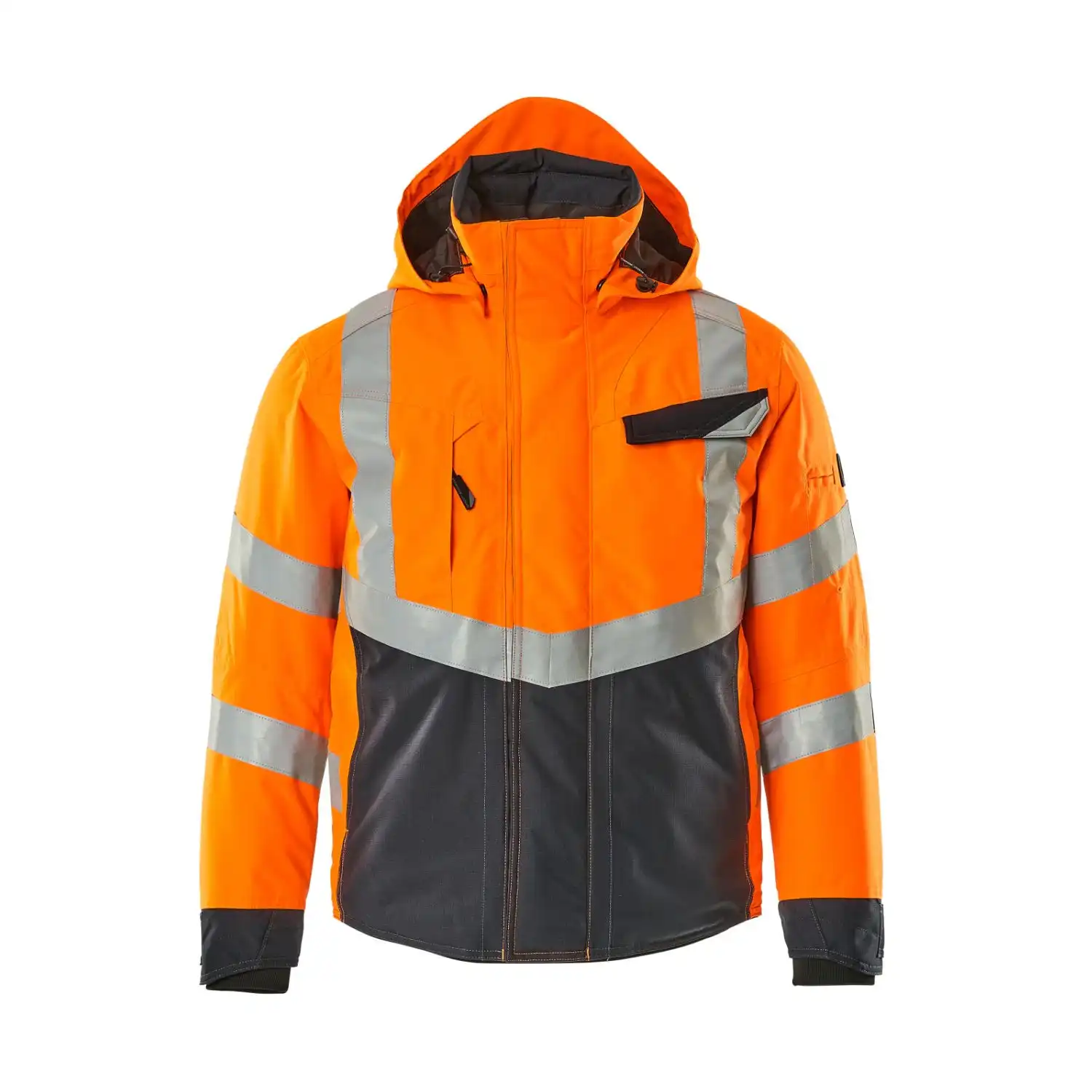 Warnschutz Winterjacke "HASTINGS" Safe Supreme in orange/schwarzblau, 3XL - Thumbnail 1
