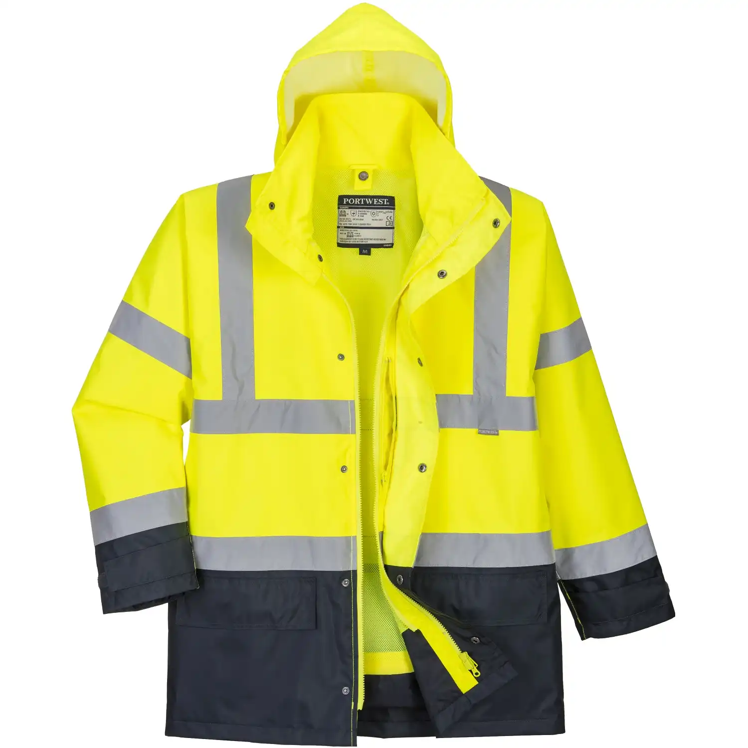 Warnschutz Winterjacke 5in1 "S768" Executive in gelb/marine, L - Thumbnail 1