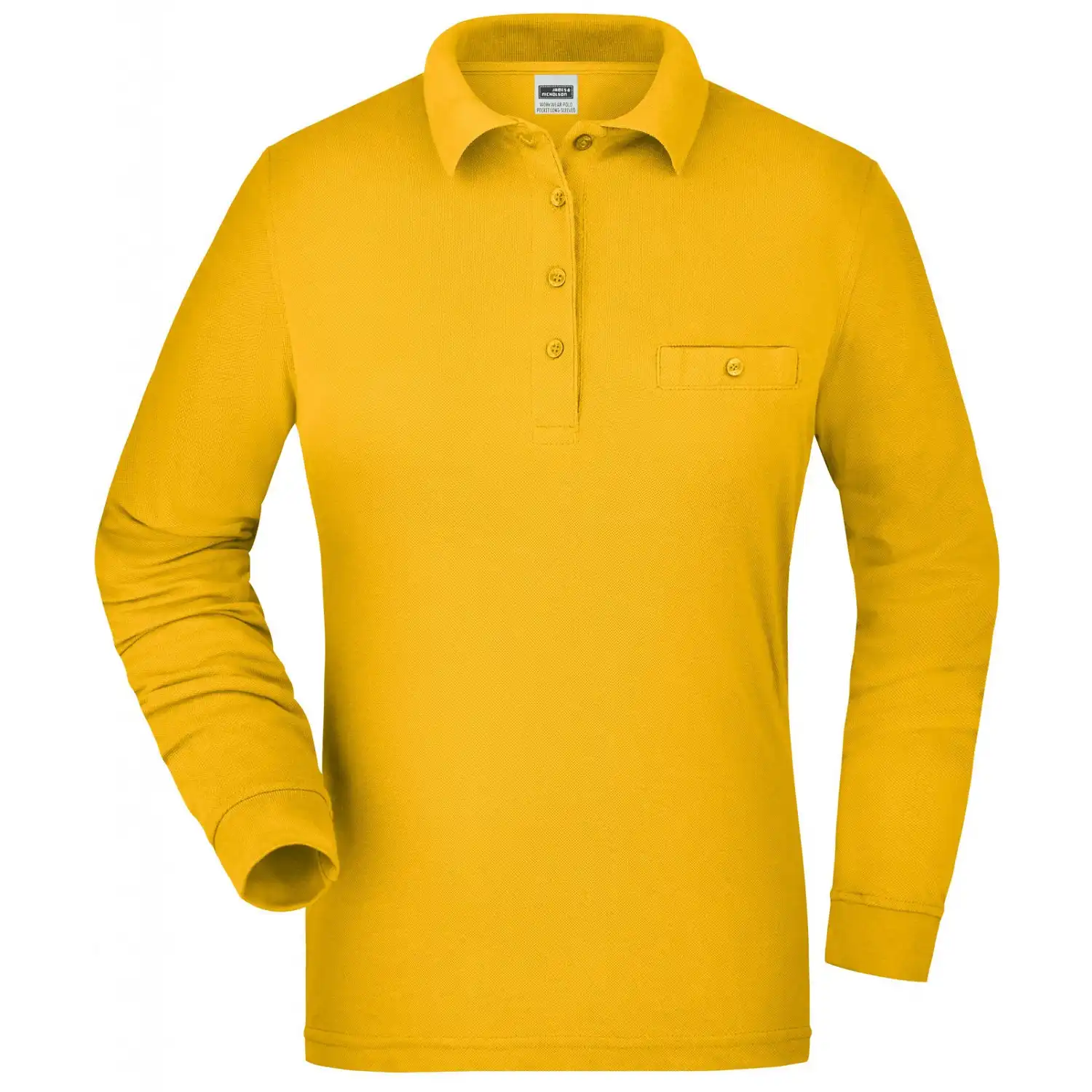 Damen Langarm Poloshirt "JN865" in gold-yellow, 3XL - Bild 1