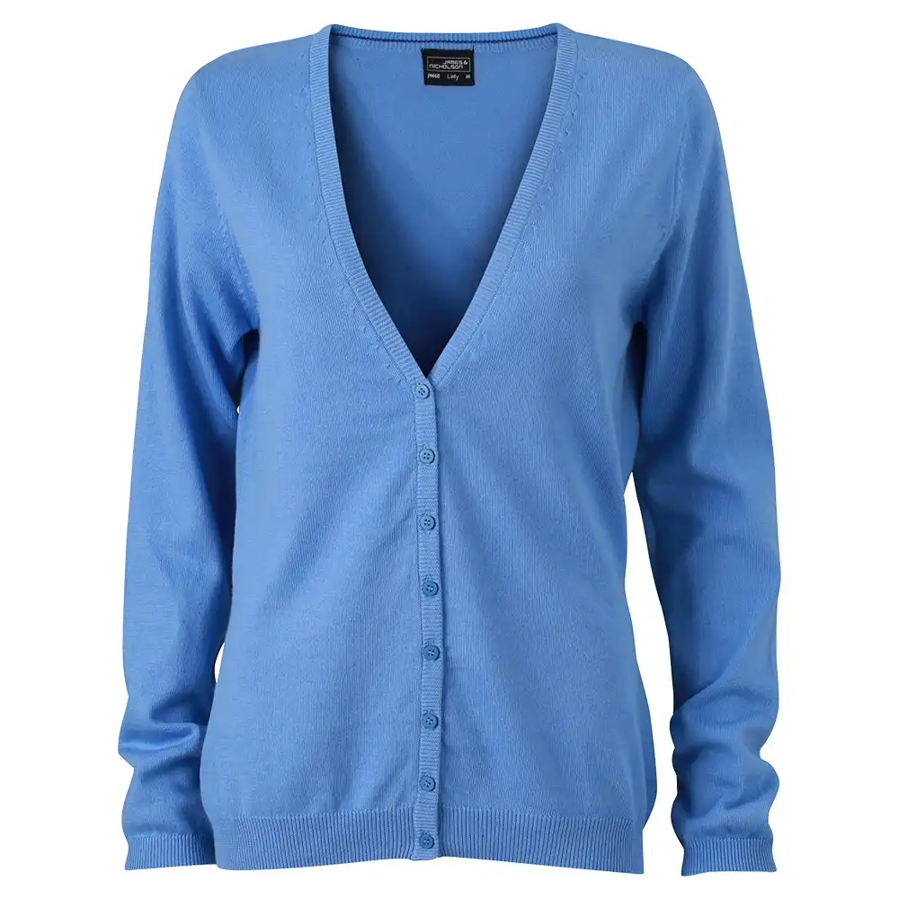 Damen V-Neck Cardigan "JN660" in glacier-blue, L - Bild 1