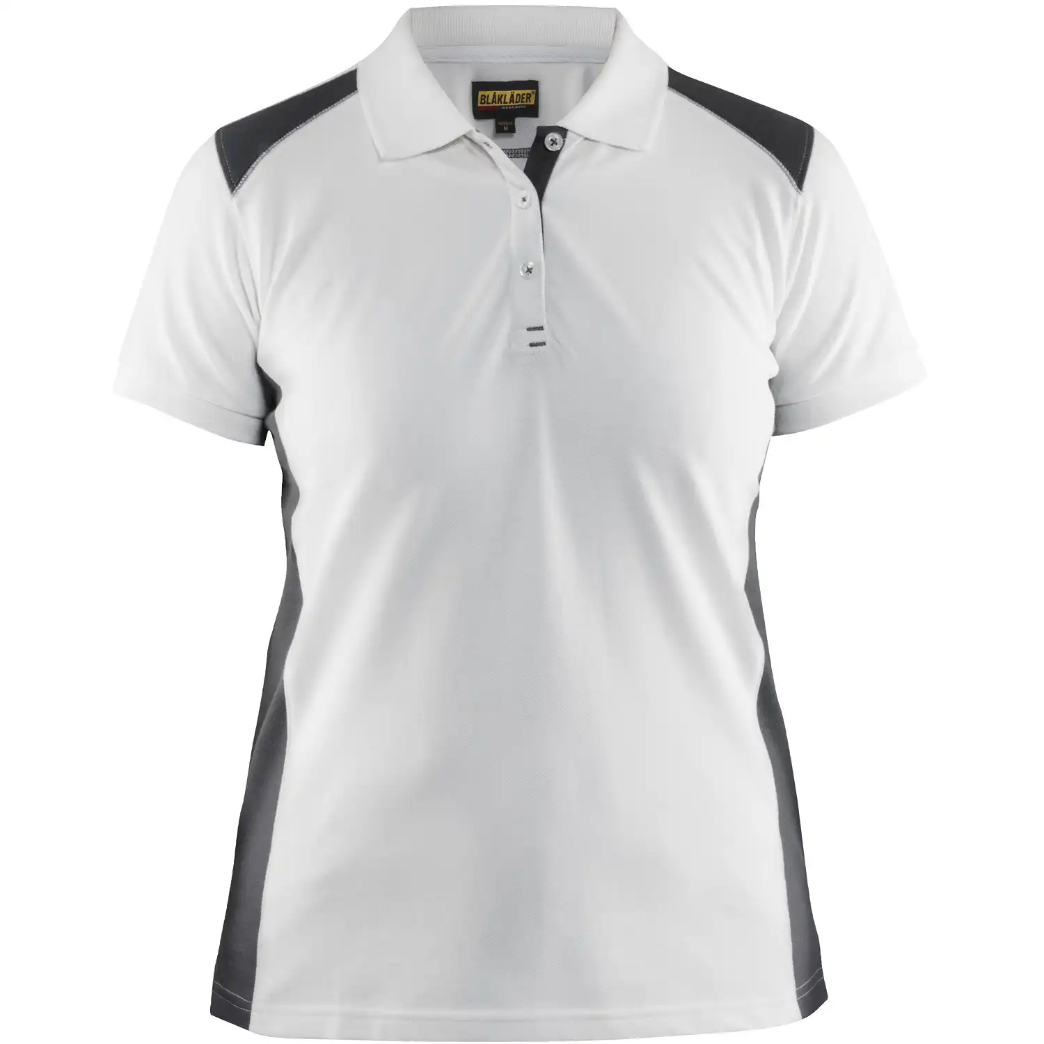 Damen Polo-Shirt "3390" in weiß/dunkelgrau, S - Thumbnail 1