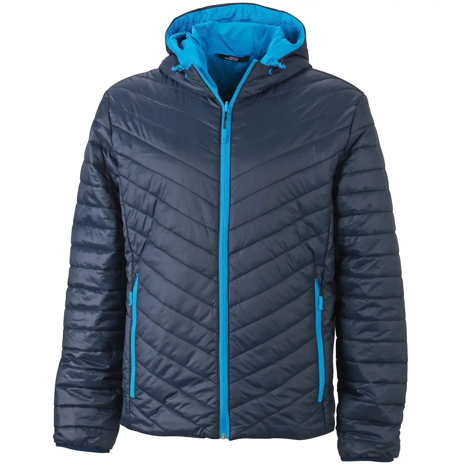 Wende-Steppjacke "JN1092" in navy/aqua, M - Thumbnail 1